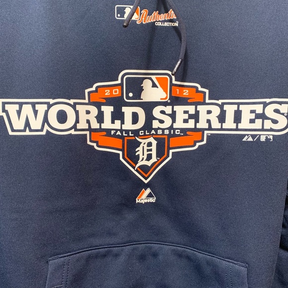 Detroit Tigers 2012 World Series hooded sweatshirt Sz M. MLB Authentic Majestic. - Picture 2 of 4